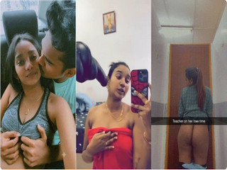 Cute Malaysian Tamil Teacher Fucking with Boyfriend Dildo play